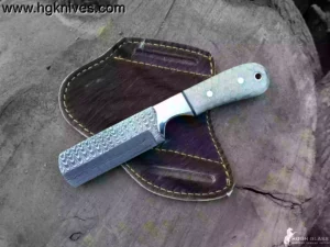 Bull cutter knife hand forged Damascus steel blade